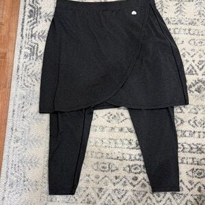 Charcoal Gray Wrap Skirt w/Leggings